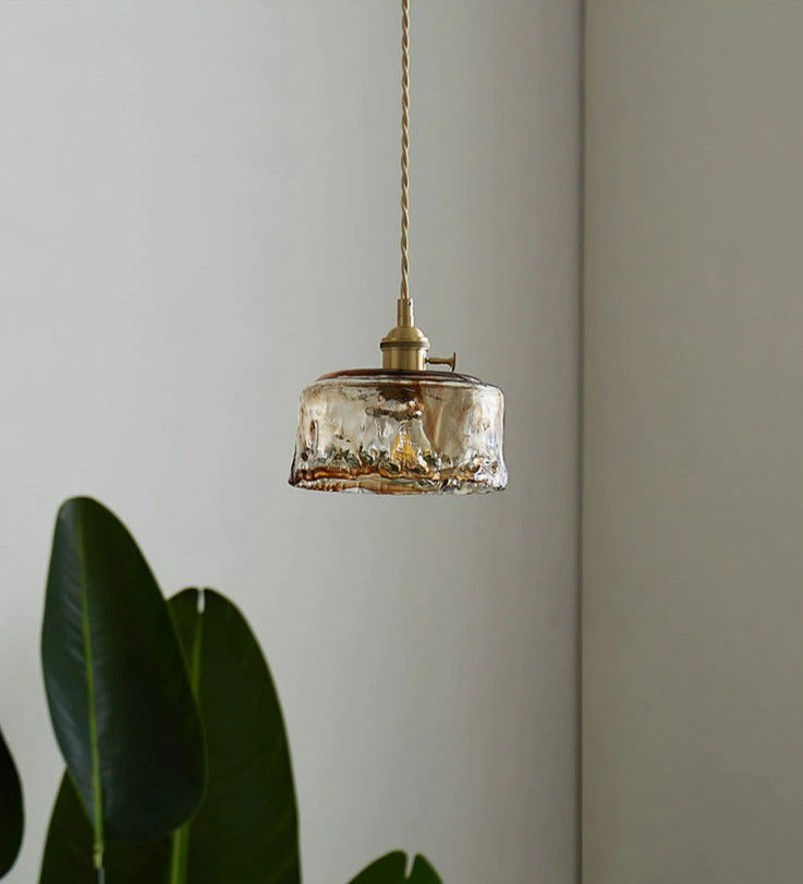 Vintage Handgeblasene Glas-Pendelleuchten