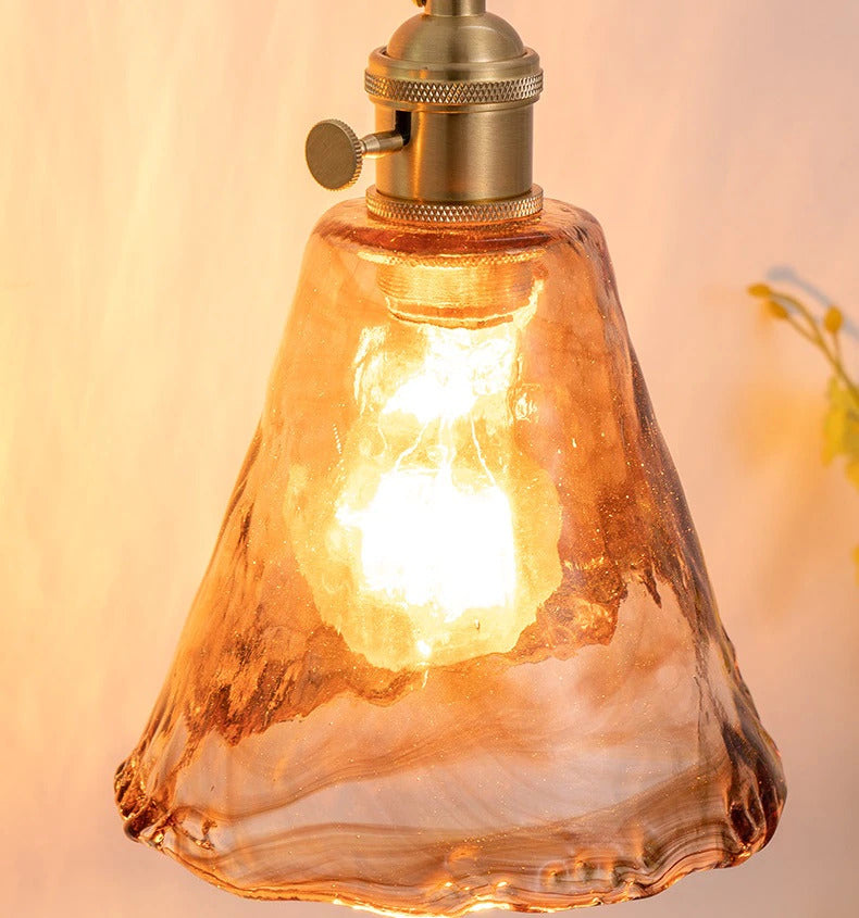 Vintage Handgeblasene Glas-Wandlampen