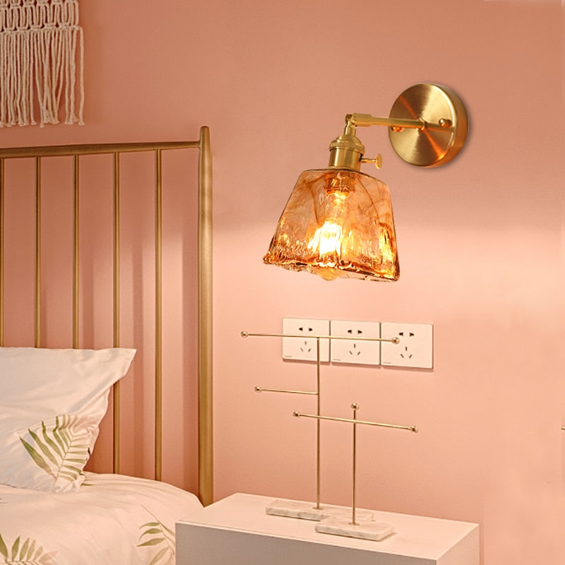 Vintage Handgeblasene Glas-Wandlampen