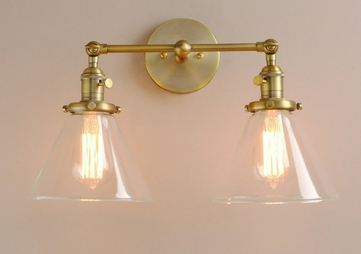 Zwei-Birnen Franklin Vintage-Wandlampe