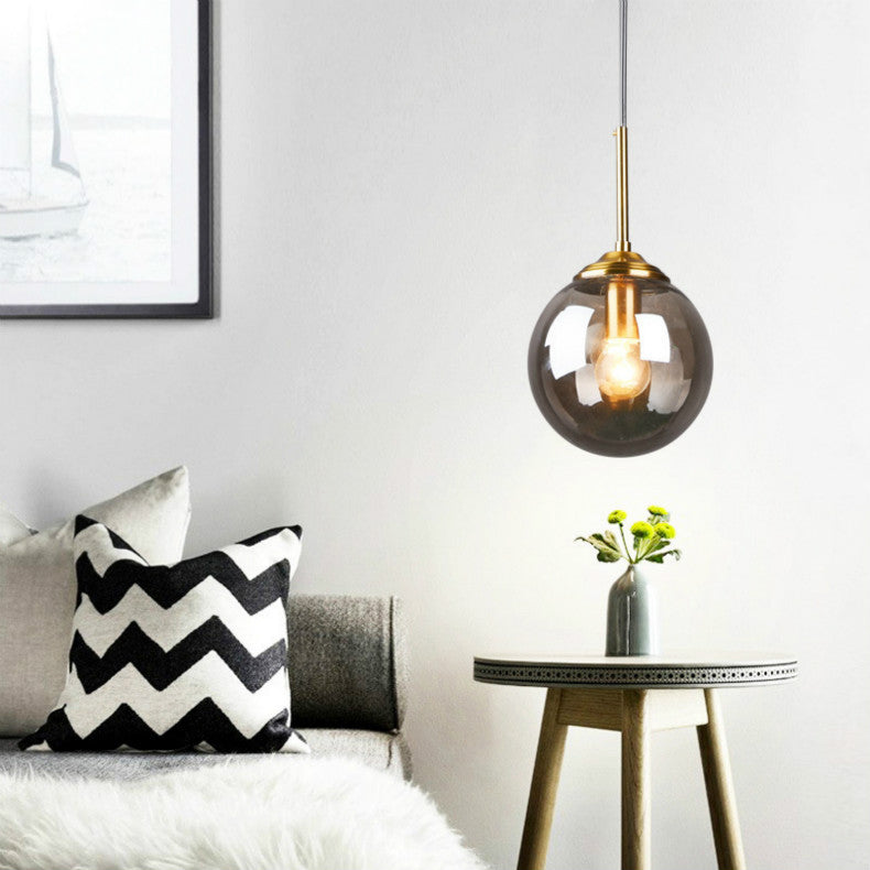 Vintage Glas-Globus Pendelleuchten