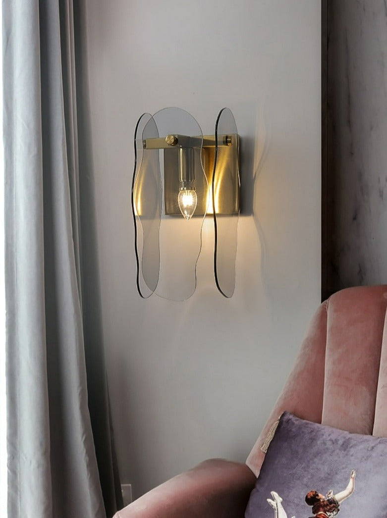 Parisa - Glas- und Kupfer-Wandlampe im modernen Stil