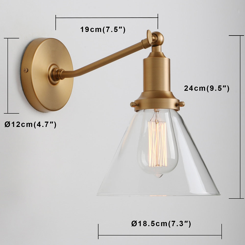 Farley - Retro Glas Wandlampe