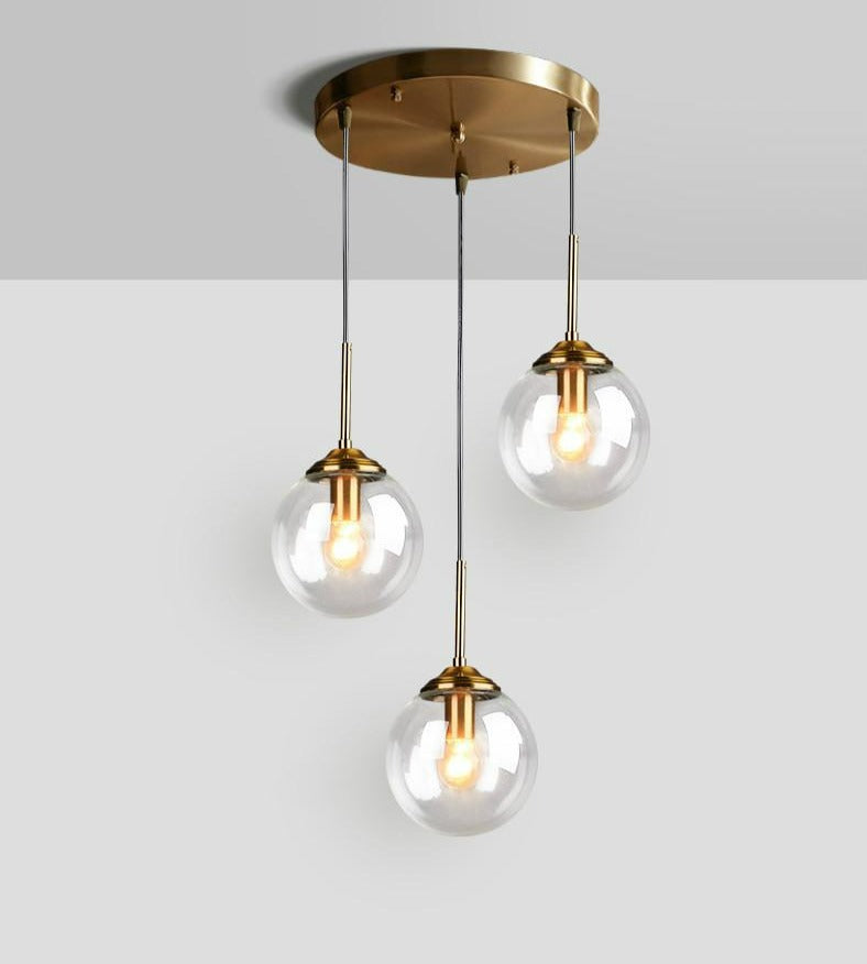 Vintage Glas-Globus Pendelleuchten