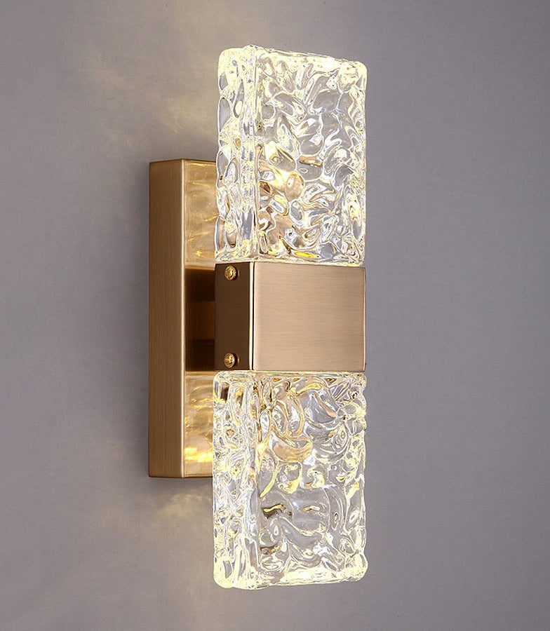 Roma - Textured Glass Crystal Wall Sconce