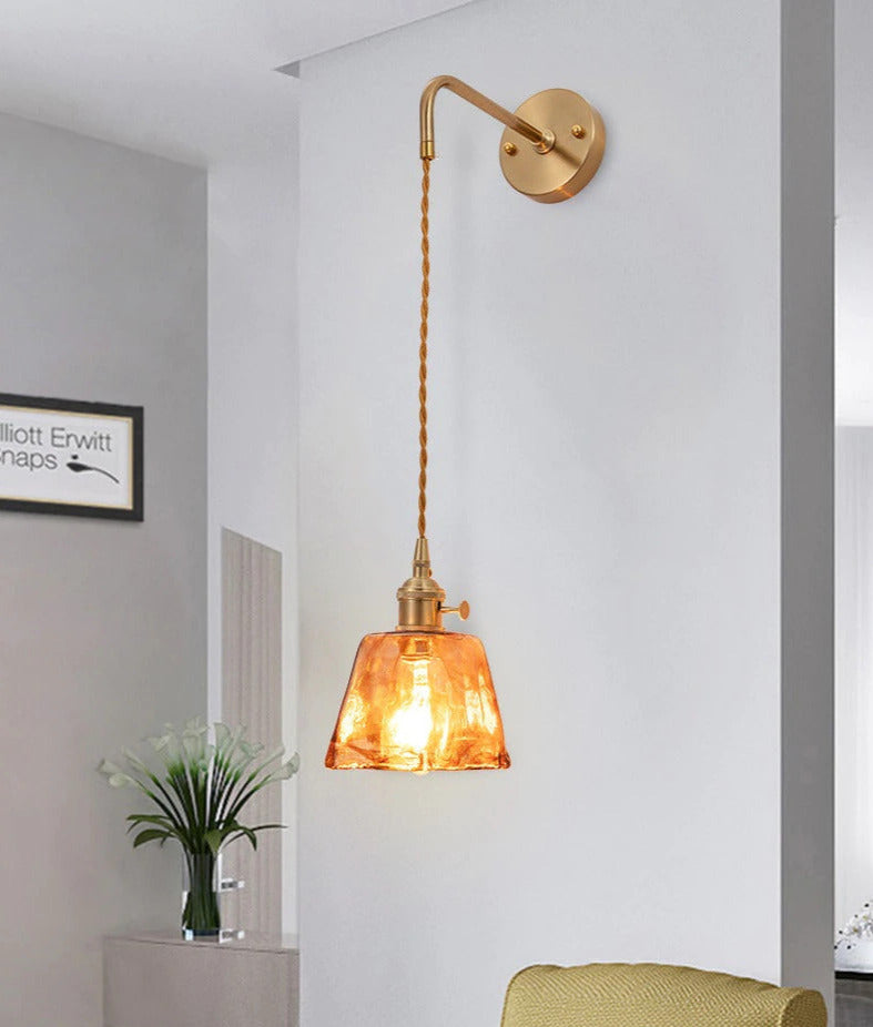 Vintage Handgeblasene Glas-Wandlampen