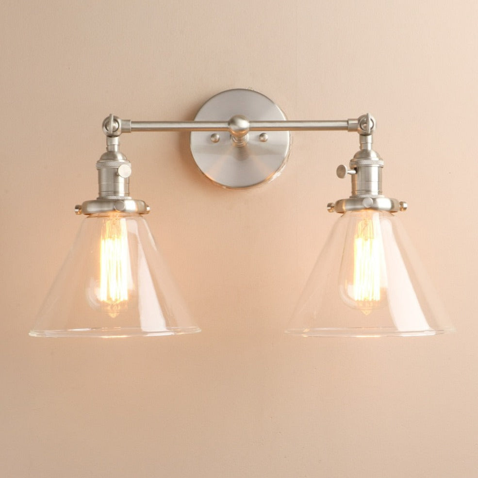 Zwei-Birnen Franklin Vintage-Wandlampe