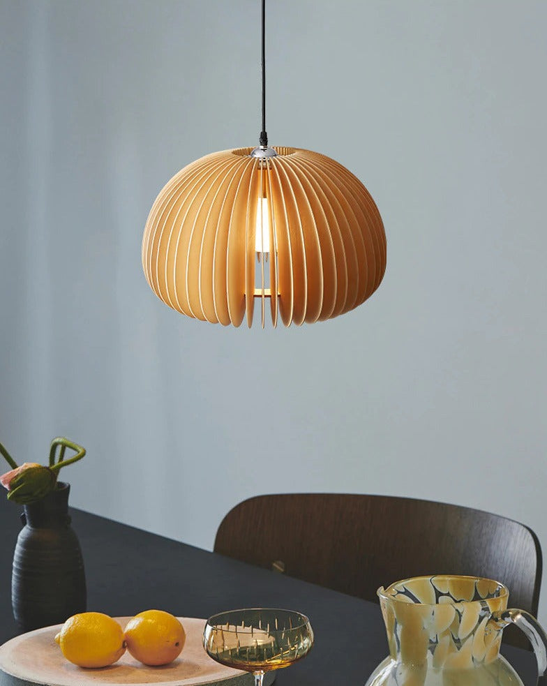 Handgefertigte Japanische Holz Pendelleuchte
