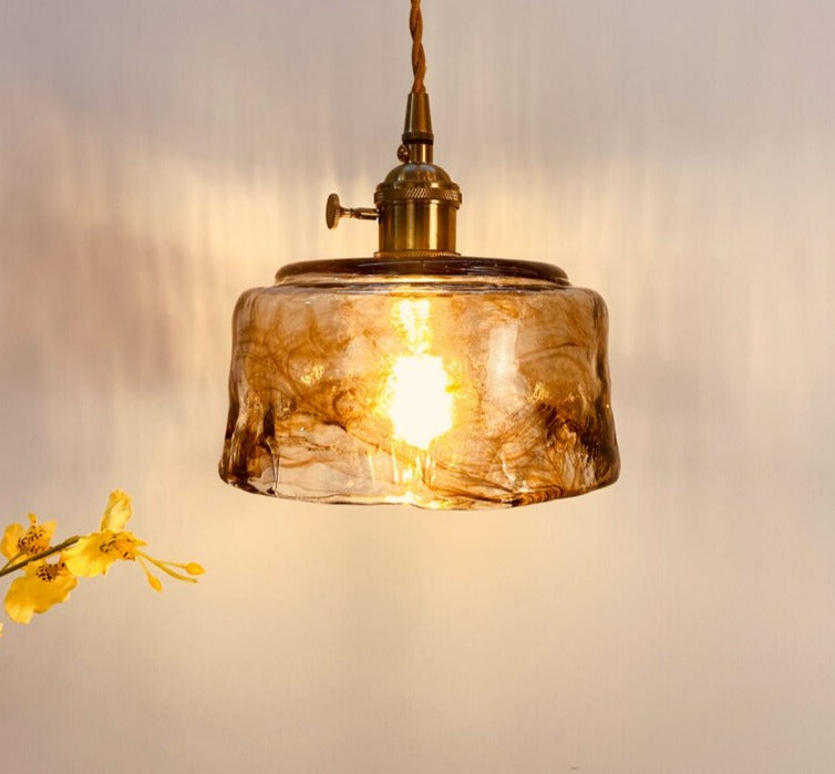 Vintage Handgeblasene Glas-Pendelleuchten