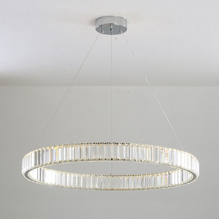 Justine - Moderne Glas-Kristall-Ring-Kronleuchter
