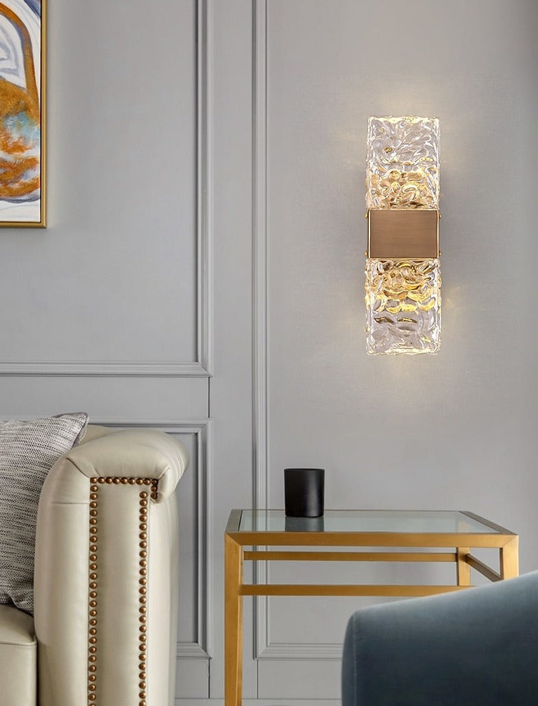 Roma - Textured Glass Crystal Wall Sconce