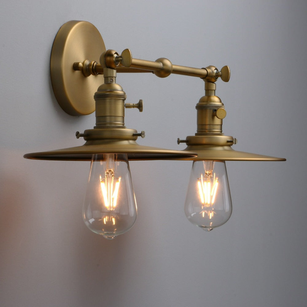 Zwei-Birnen Jaime Vintage-Wandlampe