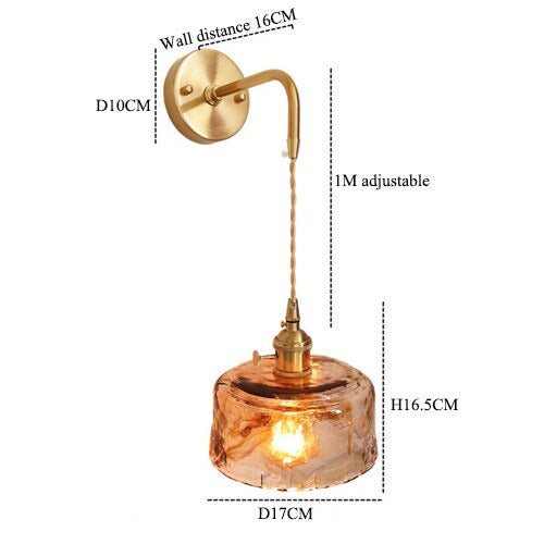 Vintage Handgeblasene Glas-Wandlampen