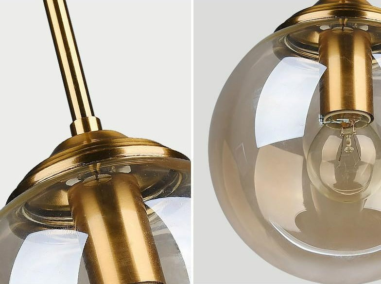 Vintage Glas-Globus Pendelleuchten