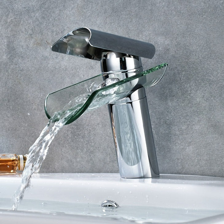 Moderne Glas-Wasserfallarmatur