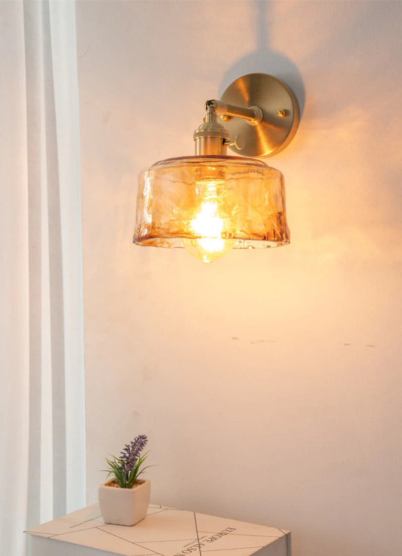 Vintage Handgeblasene Glas-Wandlampen