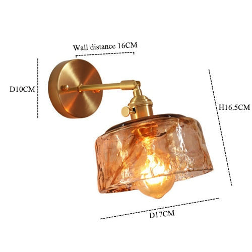 Vintage Handgeblasene Glas-Wandlampen