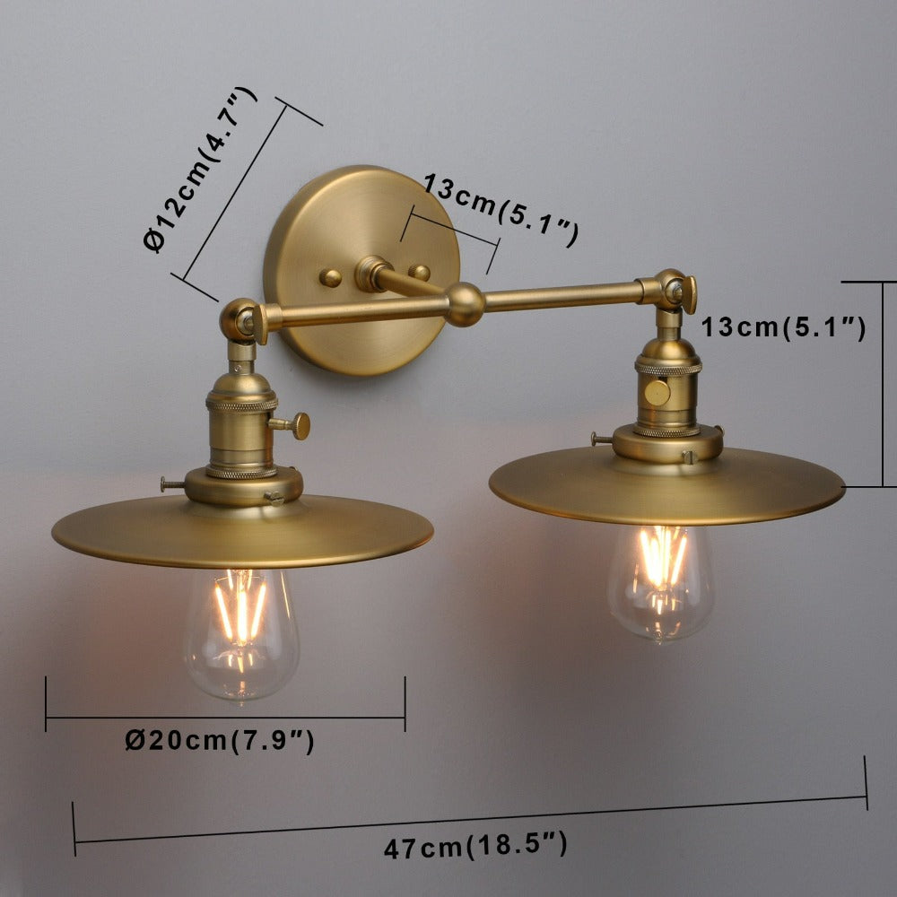 Zwei-Birnen Jaime Vintage-Wandlampe