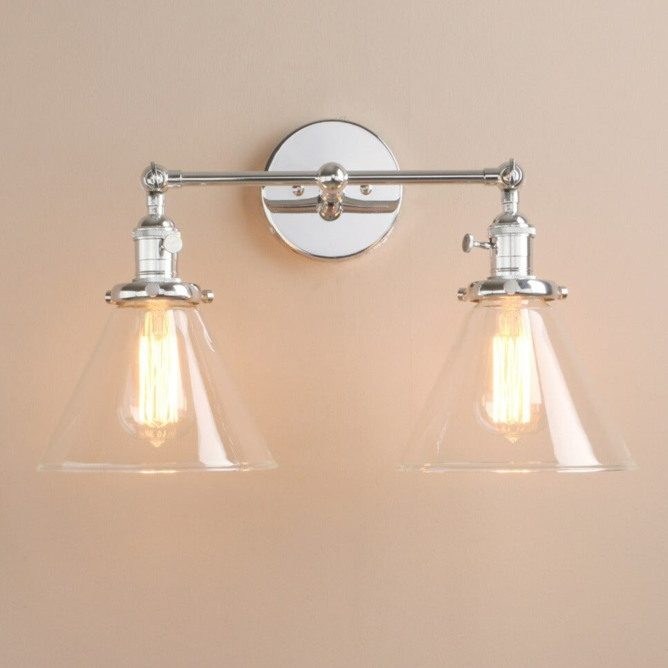 Zwei-Birnen Franklin Vintage-Wandlampe