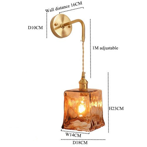 Vintage Handgeblasene Glas-Wandlampen