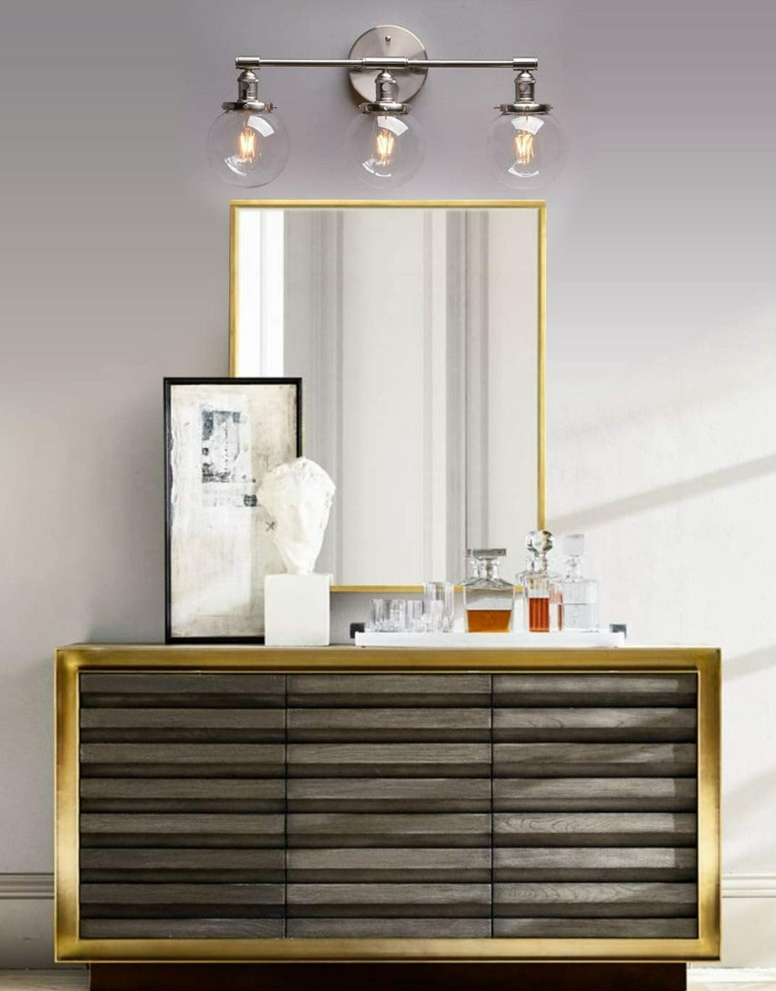 Drei-Birnen Deacon Glas-Globus Wandleuchte