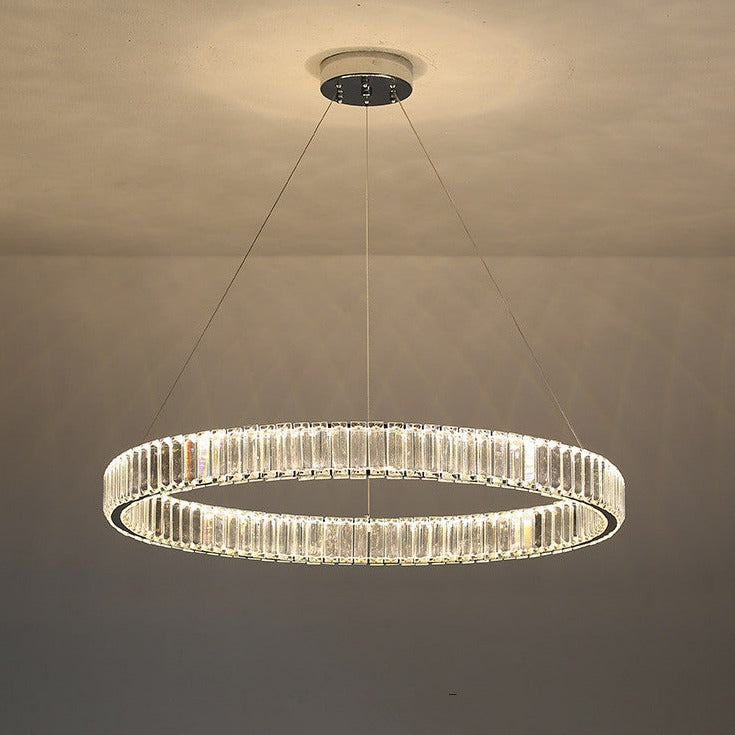 Justine - Moderne Glas-Kristall-Ring-Kronleuchter