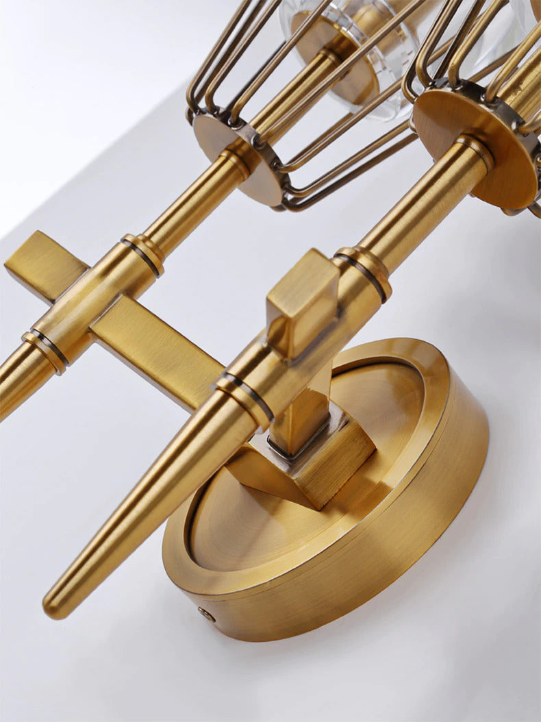 Nordische Messing-Wandlampen mit Einzel- und Doppelbirne