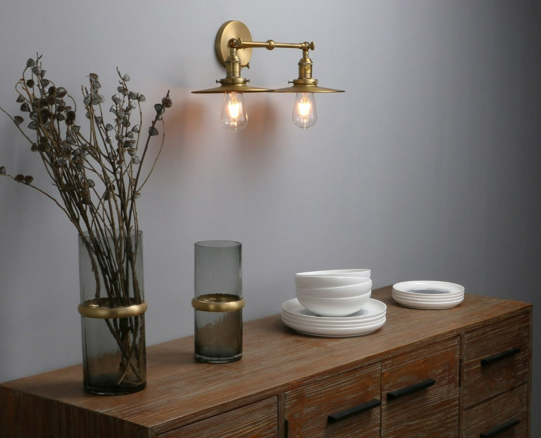 Zwei-Birnen Jaime Vintage-Wandlampe