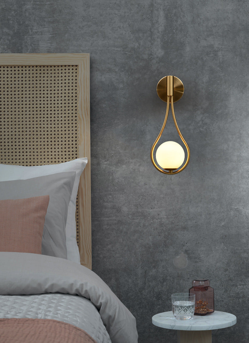 Nordische Mattglas-Globus-Wandlampe