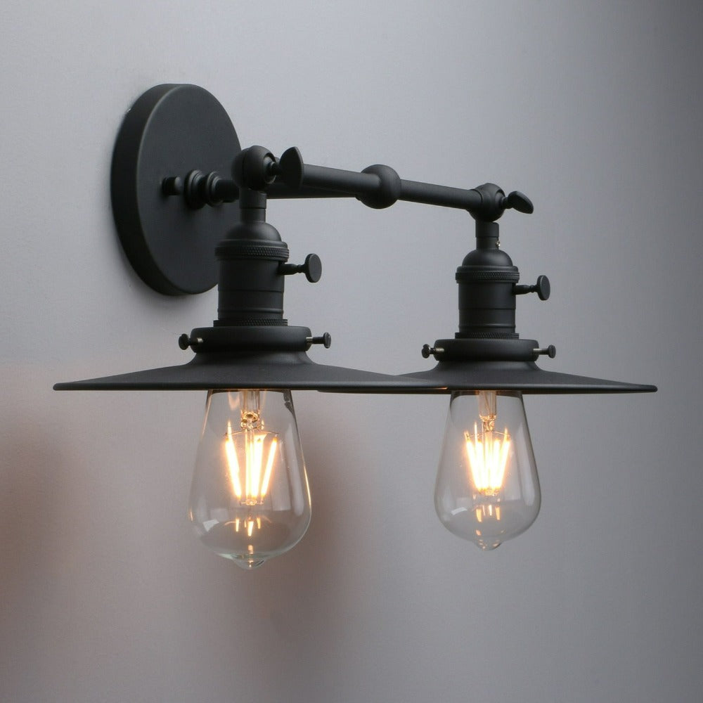 Zwei-Birnen Jaime Vintage-Wandlampe