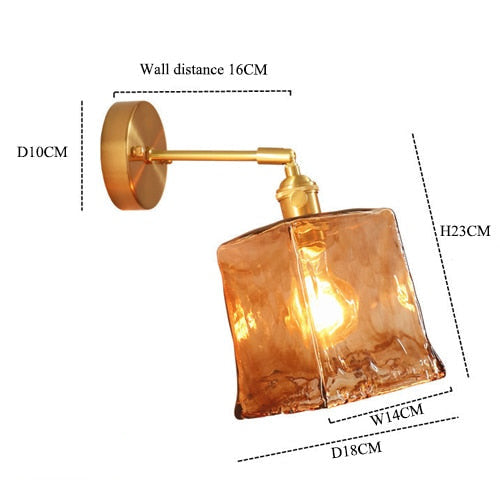 Vintage Handgeblasene Glas-Wandlampen