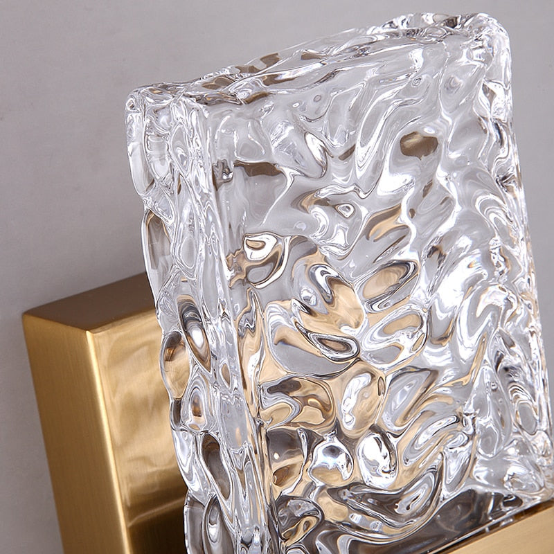 Roma - Textured Glass Crystal Wall Sconce