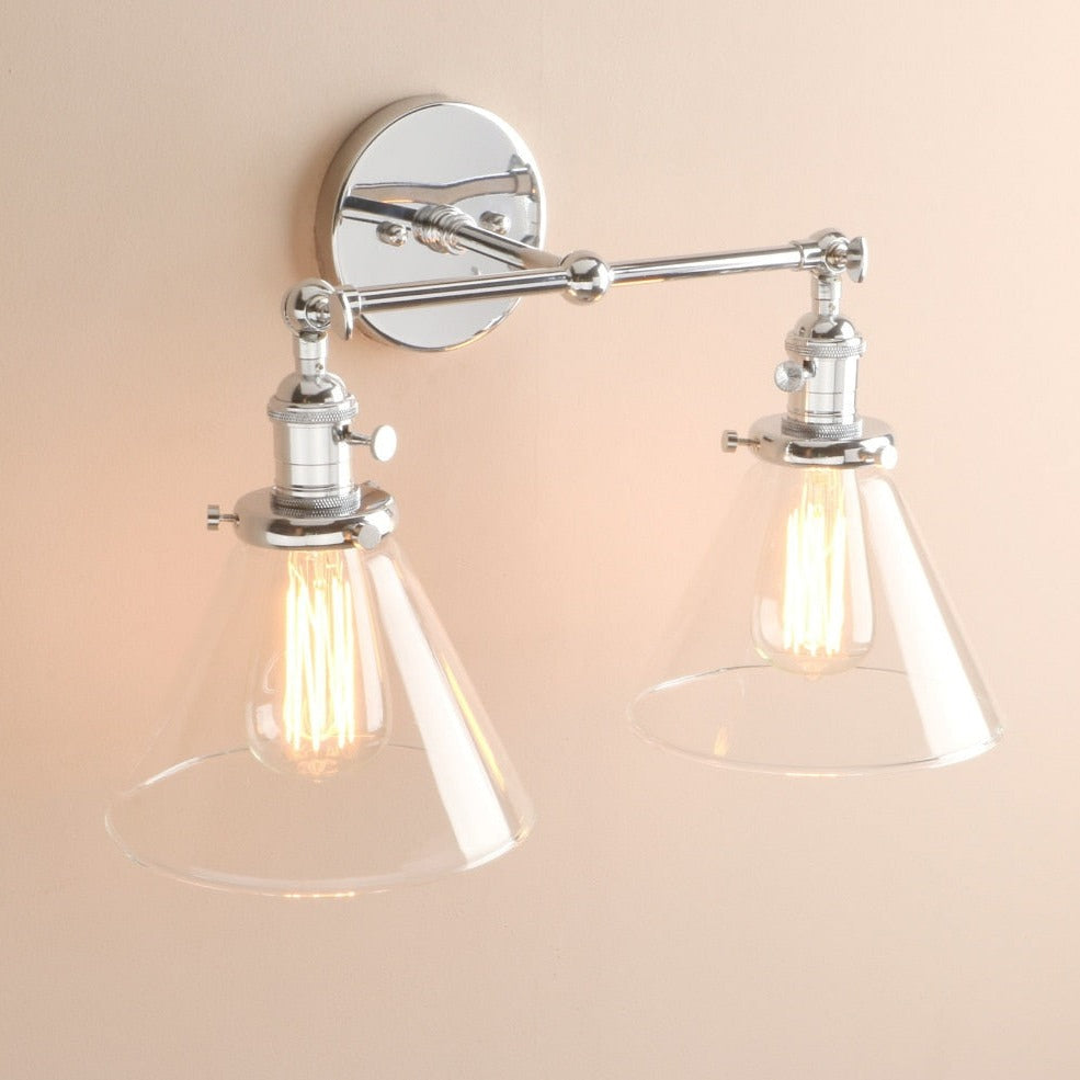 Zwei-Birnen Franklin Vintage-Wandlampe