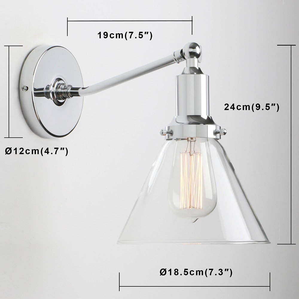 Farley - Retro Glas Wandlampe