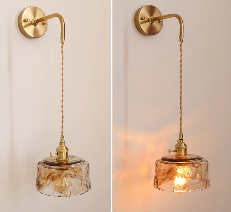 Vintage Handgeblasene Glas-Wandlampen