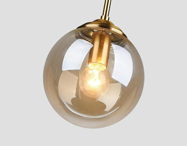 Vintage Glas-Globus Pendelleuchten