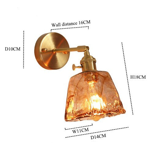 Vintage Handgeblasene Glas-Wandlampen