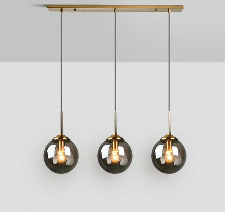 Vintage Glas-Globus Pendelleuchten