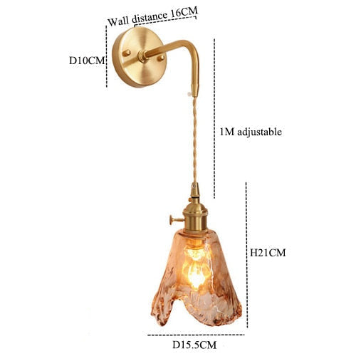 Vintage Handgeblasene Glas-Wandlampen