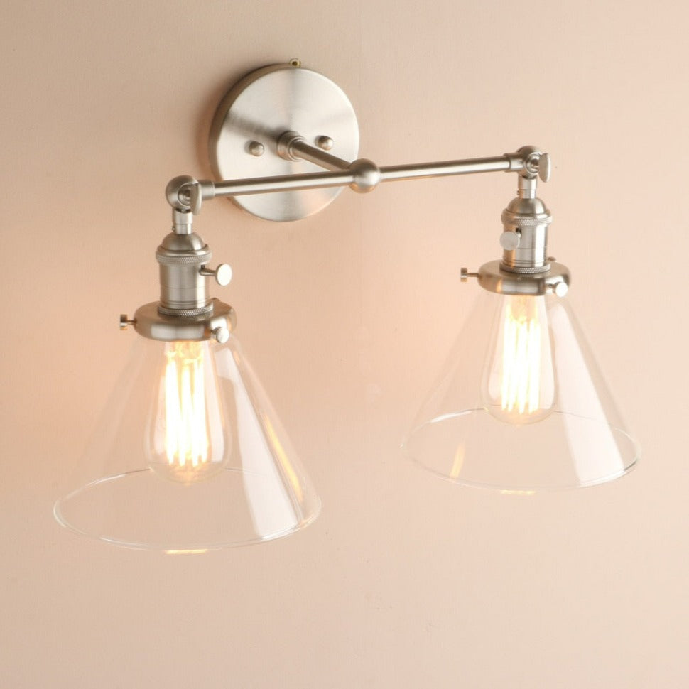 Zwei-Birnen Franklin Vintage-Wandlampe
