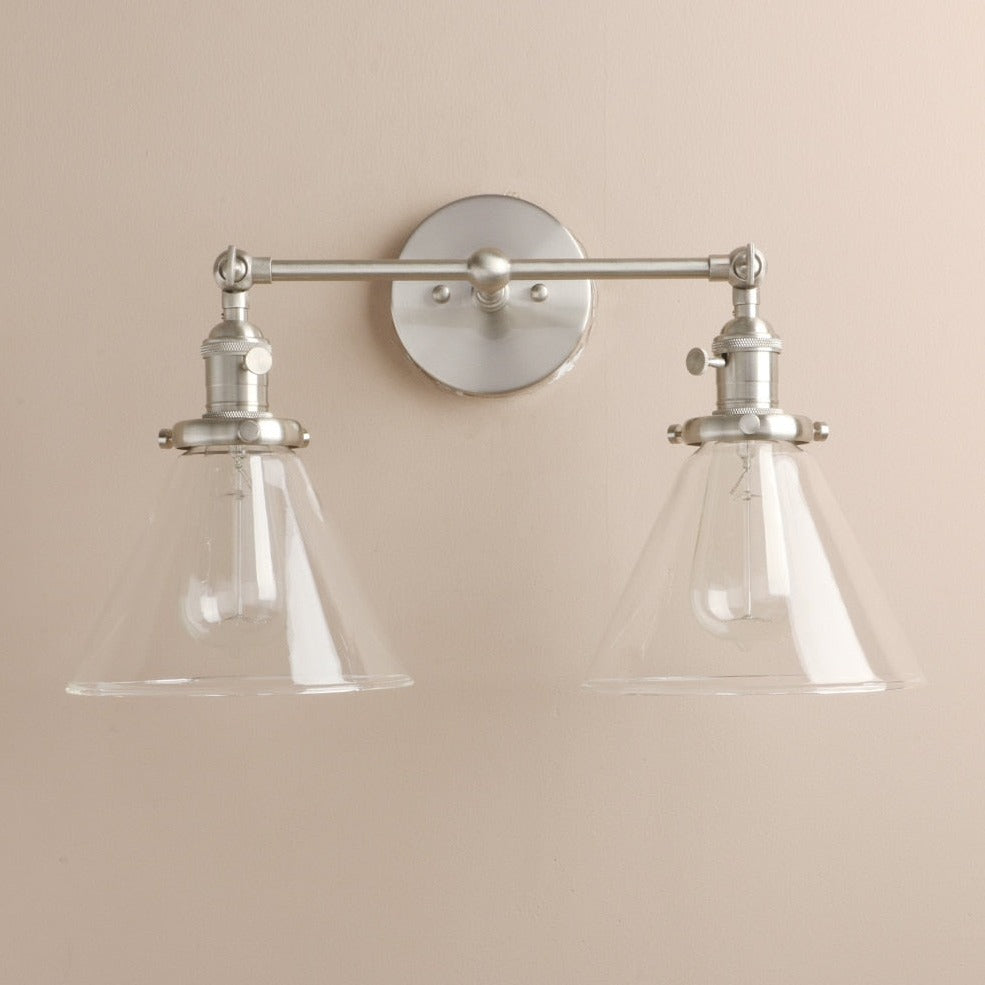Zwei-Birnen Franklin Vintage-Wandlampe