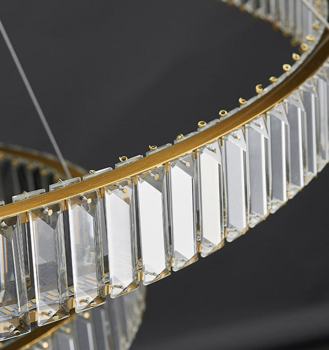 Justine - Moderne Glas-Kristall-Ring-Kronleuchter