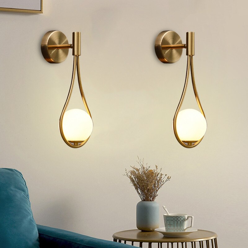 Nordische Mattglas-Globus-Wandlampe
