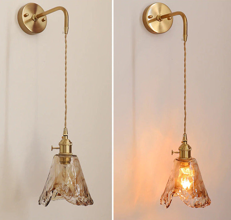 Vintage Handgeblasene Glas-Wandlampen