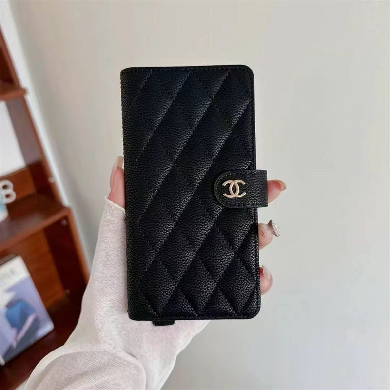 Premium Chanel Leather Wallet Leather Crossbody Bag Apple iPhone Case