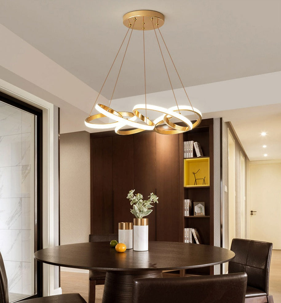 Moderne LED-Ribbon-Kronleuchter