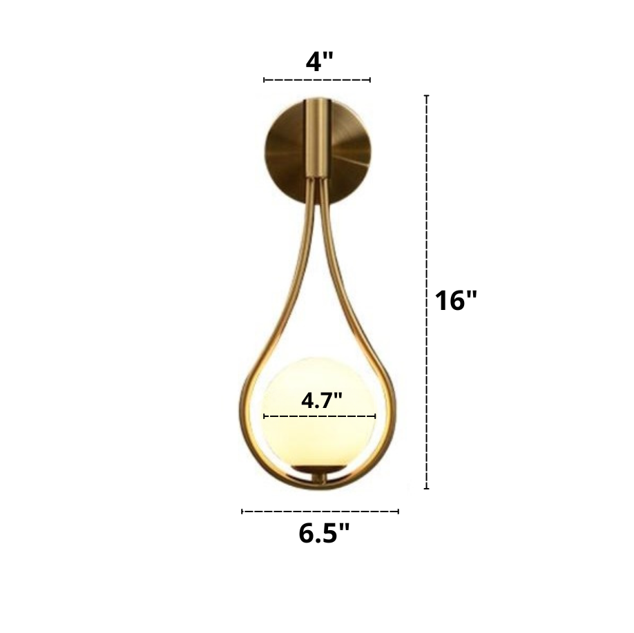 Nordische Mattglas-Globus-Wandlampe