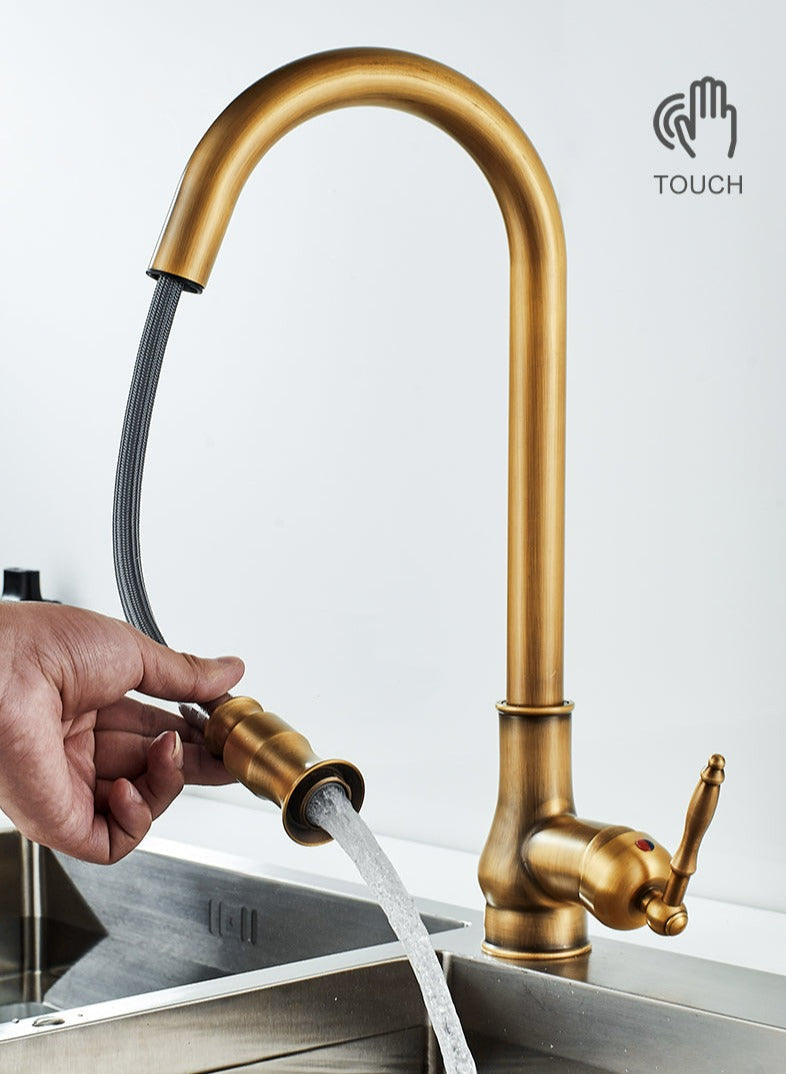 Rustikale Bronze Touch-Control-Küchenarmatur