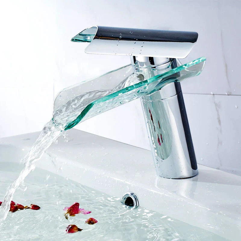 Moderne Glas-Wasserfallarmatur