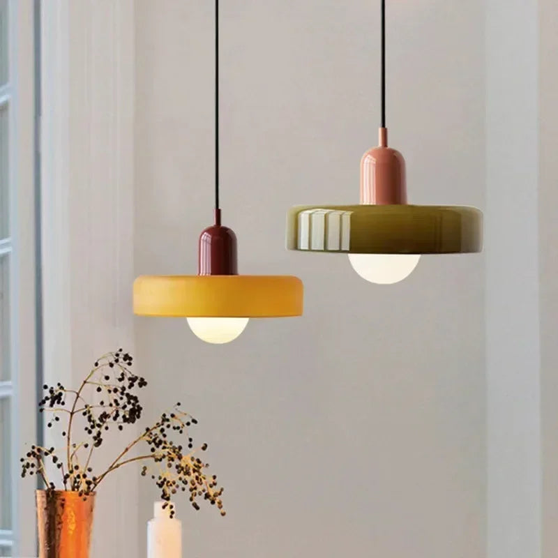 Bauhaus-Stil bunte Glas-Pendelleuchten